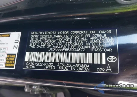 2023 Toyota Crown Xle from USA, damaged, VIN JTDAAAAF5P3004872